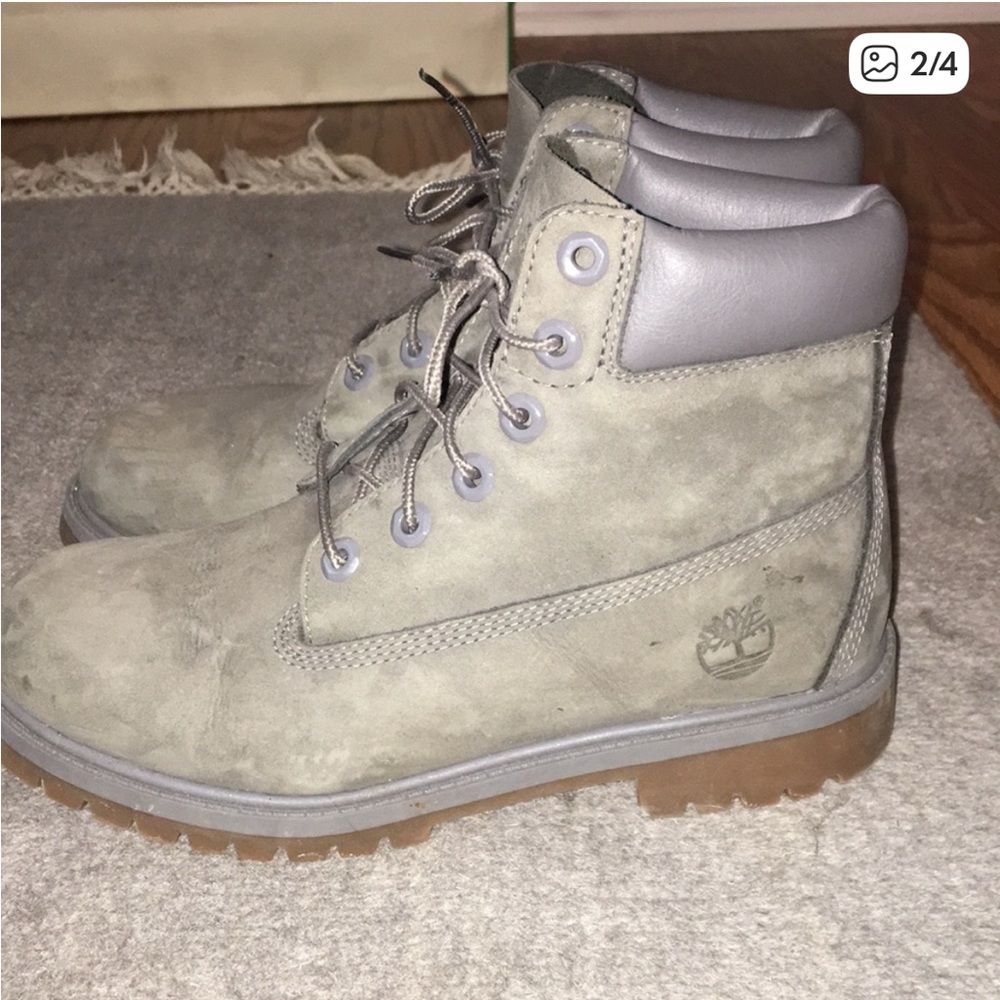 Timberland Light Gray Suede Boots